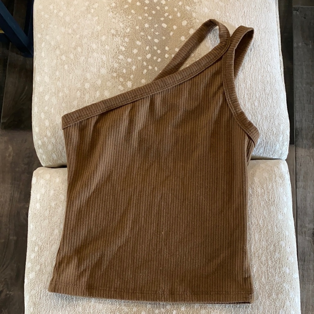 One shoulder ribbed top